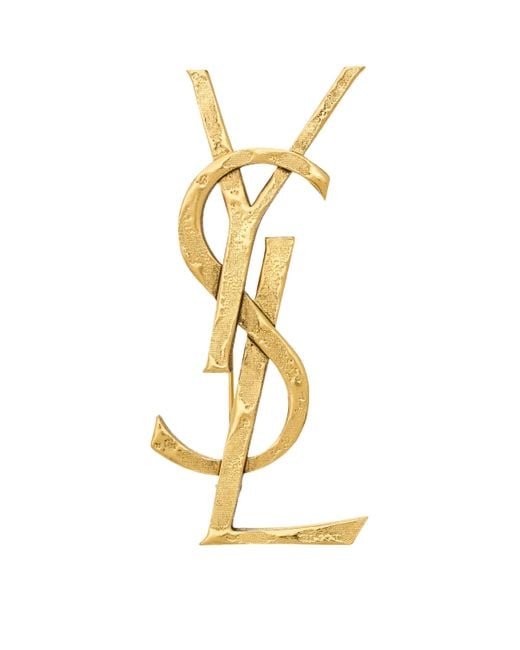 Saint Laurent Metallic Cassandre Brooch