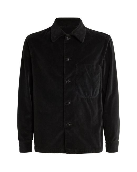 Barena Black Velvet Overshirt for men