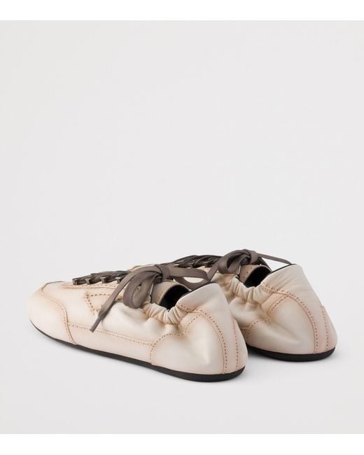 Prada Pink Lambskin Collapse Sneakers for men