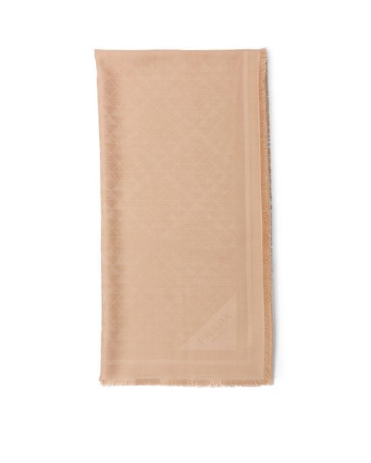 Prada Natural Silk Jacquard Scarf