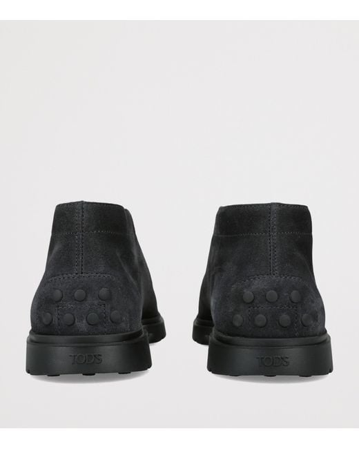 Tod's Black Suede Ankle Boots for men