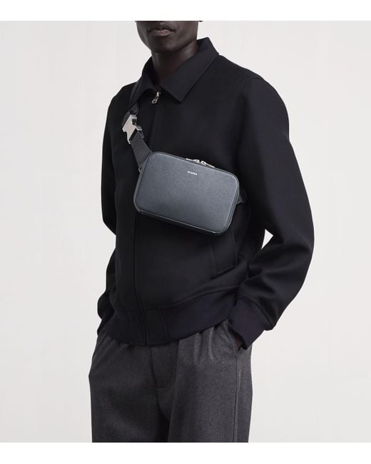 Sandro Gray Recycled Saffiano Leather Cross-Body Bag for men
