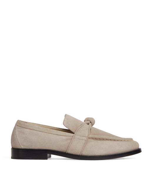 Bottega Veneta White Calfskin Alstaire Loafers