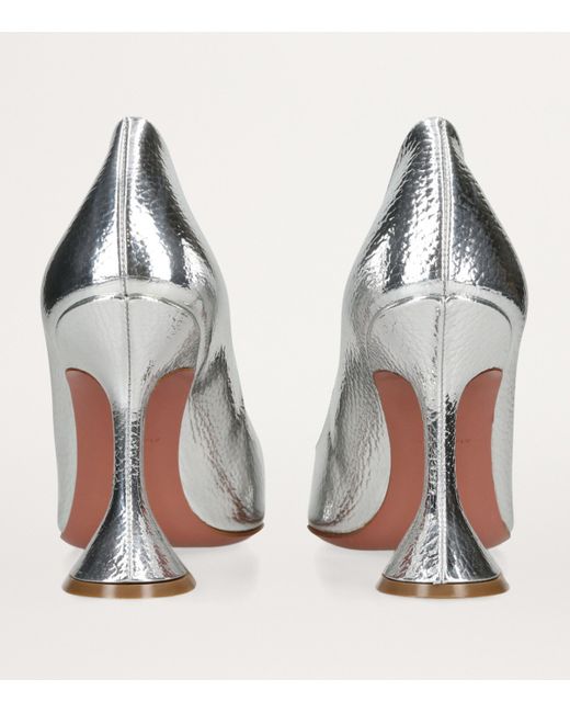 AMINA MUADDI Metallic Leather Ami Pumps 95