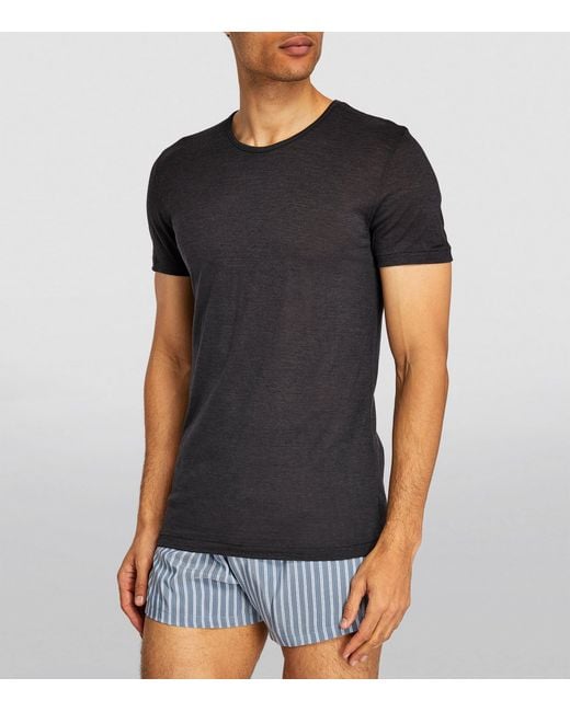 Zimmerli of Switzerland Black Thermal T-Shirt for men