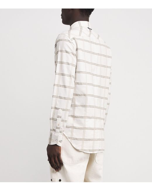 Rag & Bone White Cotton Check Shirt for men