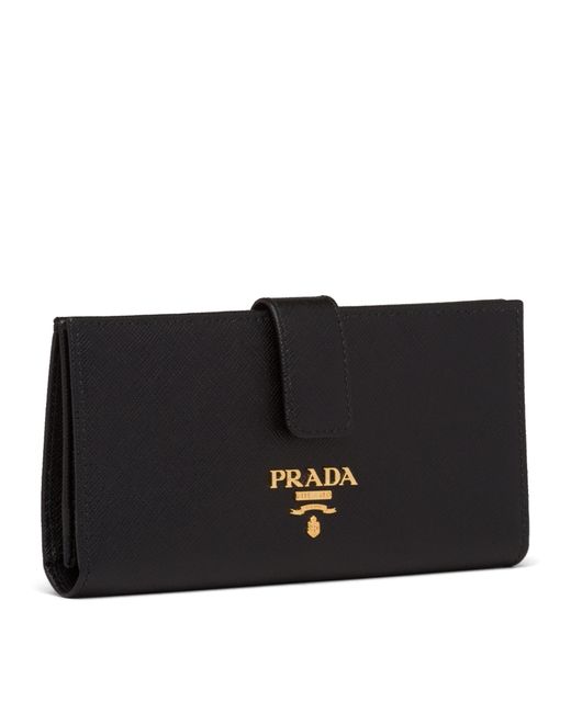 Prada Black Large Saffiano Leather Bifold Wallet