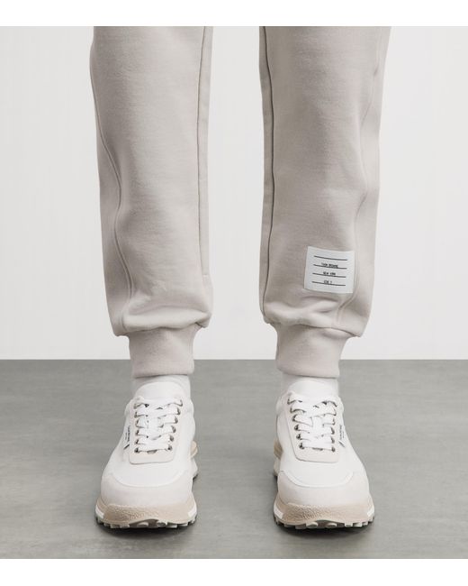 Thom Browne Gray Cotton 4-Bar Sweatpants for men