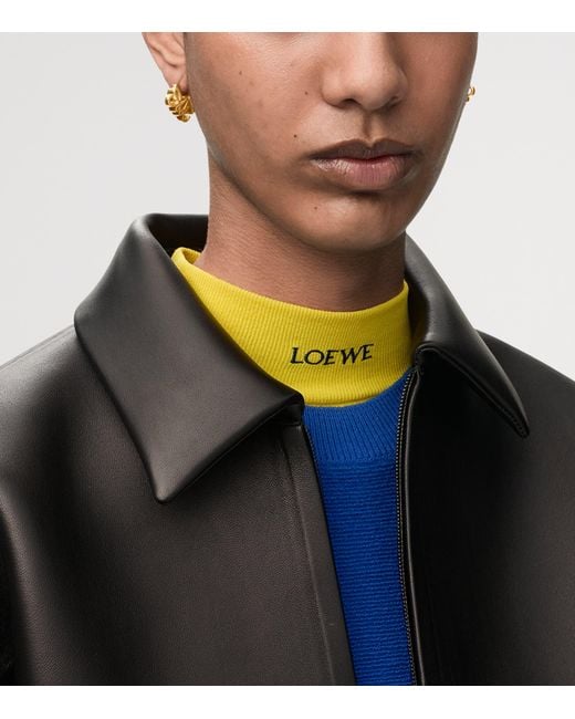 Loewe Metallic Bombé Anagram Hoop Earrings