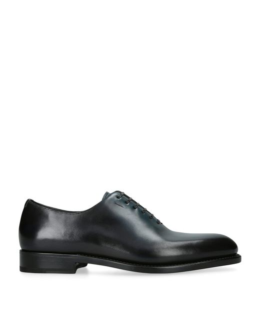 Ferragamo Black Leather Oxford Shoes for men
