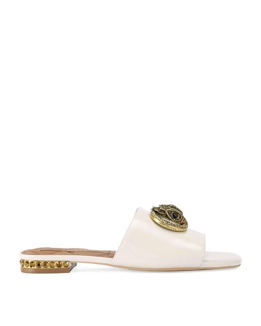 Kurt Geiger White Patent Leather Chelsea Flat Sandals