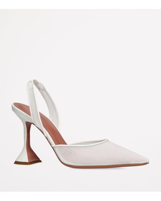 AMINA MUADDI White Mesh Holli Slingback Pumps 95