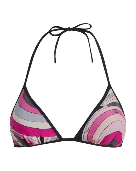 Emilio Pucci Purple Iride Print Bikini Top