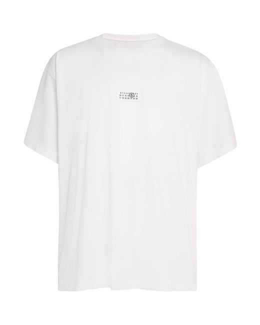 MM6 by Maison Margiela White 'Numeric Signature Mm6' Patch T-Shirt for men