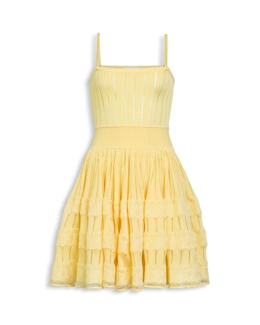 Alaïa Yellow Crinoline Mini Dress
