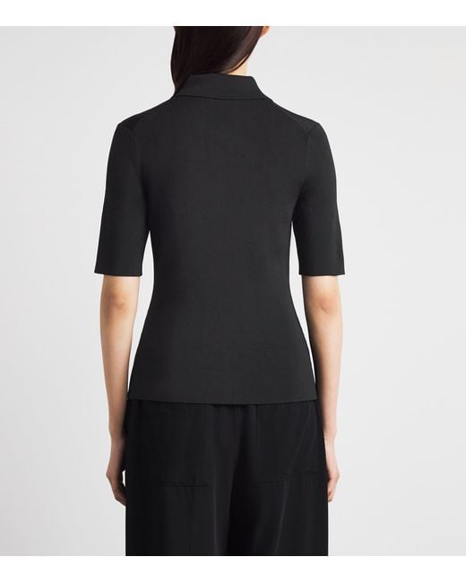 Theory Black Knit Polo Shirt