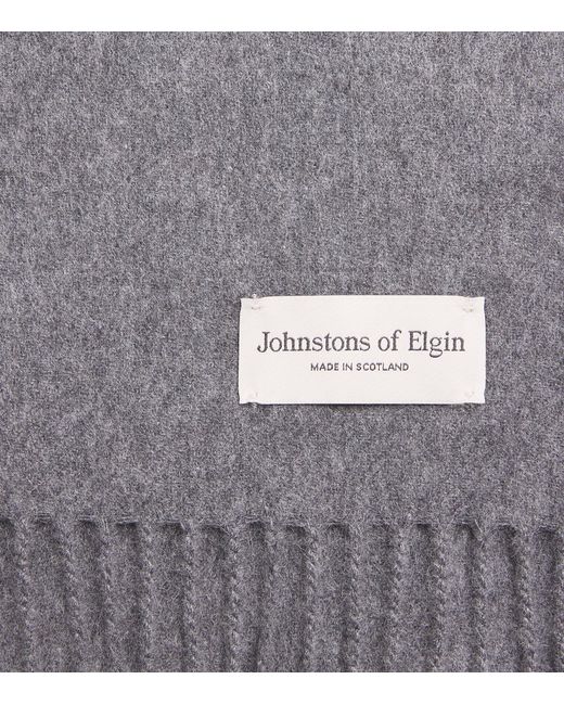 Johnstons Gray Natural Cashmere Scarf for men