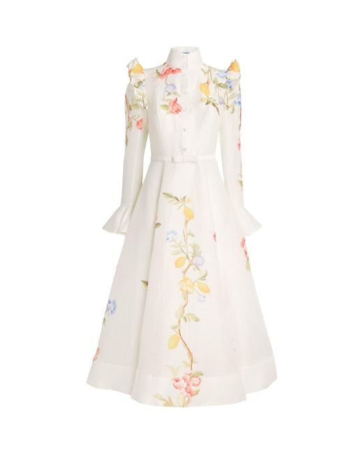 LEO LIN Natural Floral Selina Midi Dress