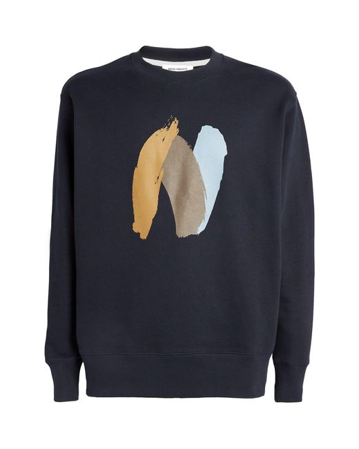 Norse Projects Blue Brushstroke Sweatshirt for men