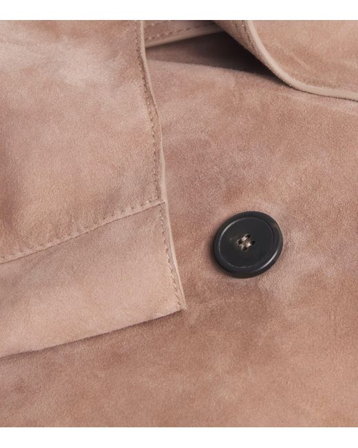 Weekend by Maxmara Brown Suede Short-Line Trench Coat