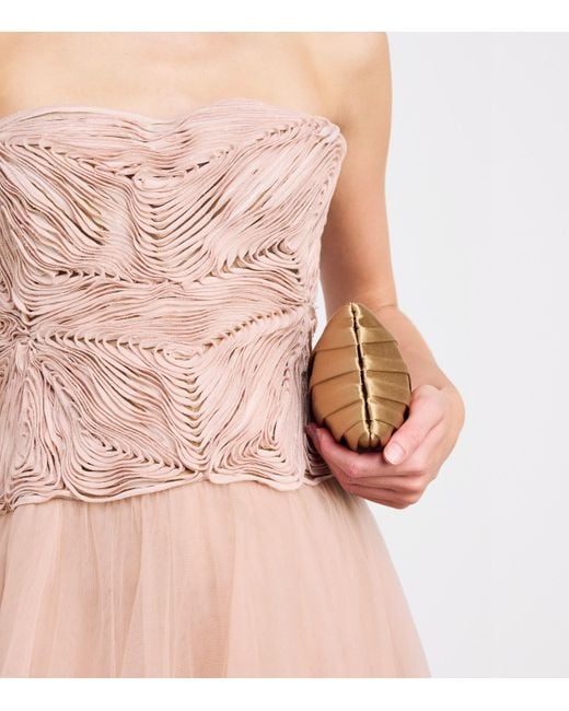Costarellos Pink Georgette Vietta Gown