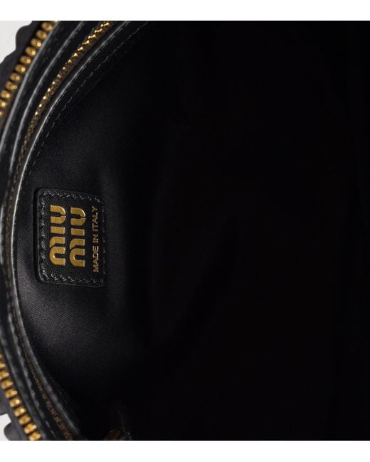 Miu Miu Black Matelassé Leather Clutch Bag
