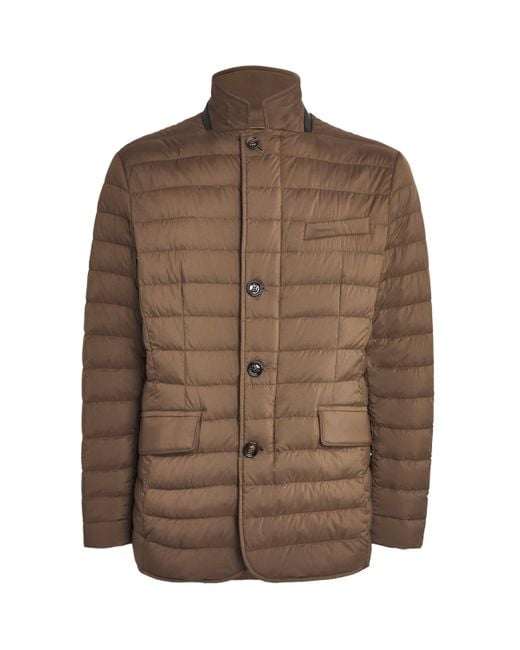 Moorer Brown Water-Repellent Zavyer Jacket for men