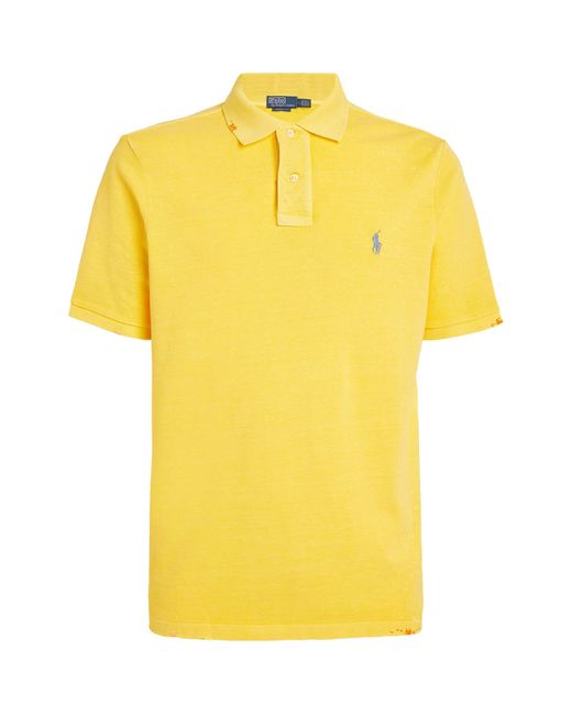 Polo Ralph Lauren Yellow Cotton Mesh Polo Shirt for men