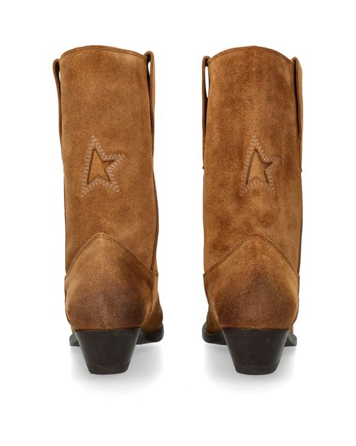 Golden Goose Suede Low Wish Star Boots in Brown | Lyst
