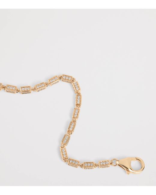 Suzanne Kalan Metallic And Diamond Small Block Chain Bracelet