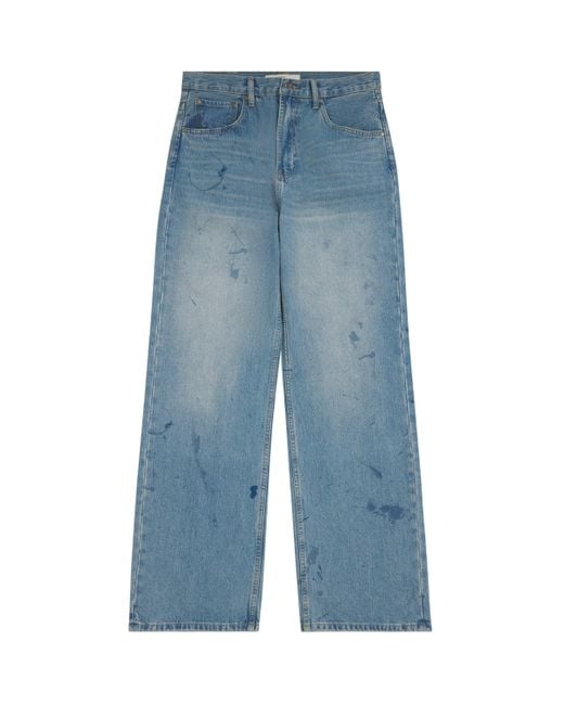 DOMREBEL Blue Scuffed Bootcut Jeans for men