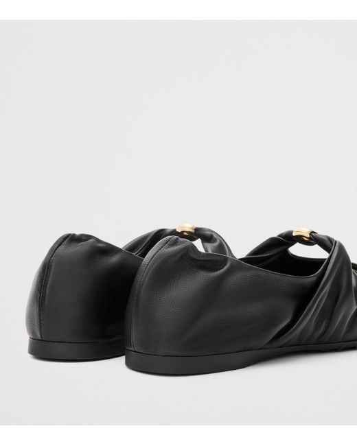 Loewe Black Leather Pebble Soft Ballet Flats
