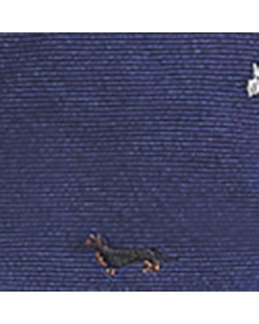 Paul Smith Blue Silk Embroidered Dogs Tie for men