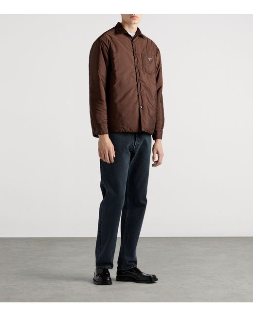 Prada Brown Re-Nylon Shirt for men
