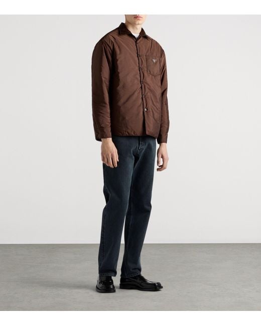 Prada Brown Re-Nylon Shirt for men
