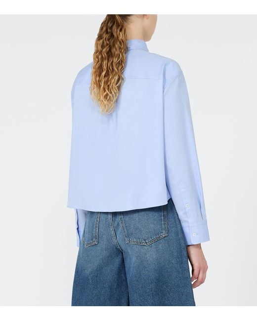 Weekend by Maxmara Blue Cotton Cropped Shirt