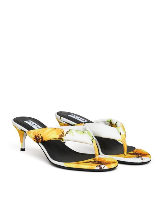 Alaïa Natural Floral Thong Mules 55