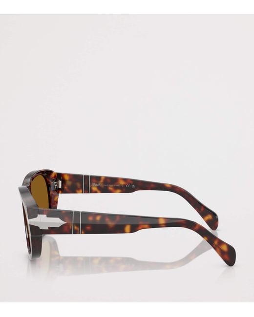 Persol Brown Acetate Irregular Sunglasses