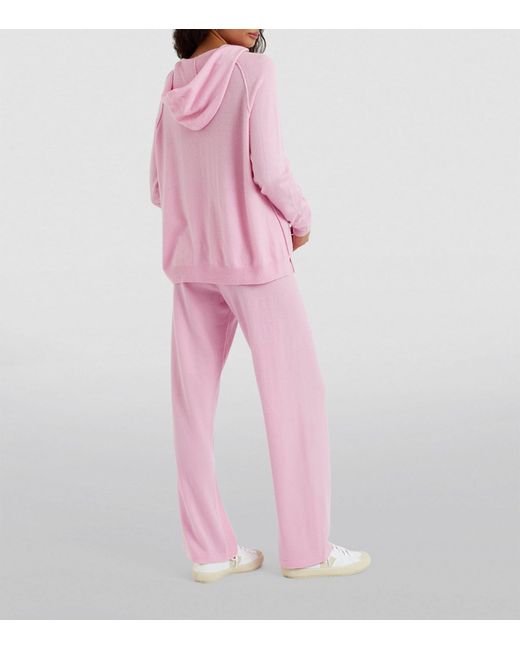 Chinti & Parker Pink Wool-cashmere Wide-leg Sweatpants