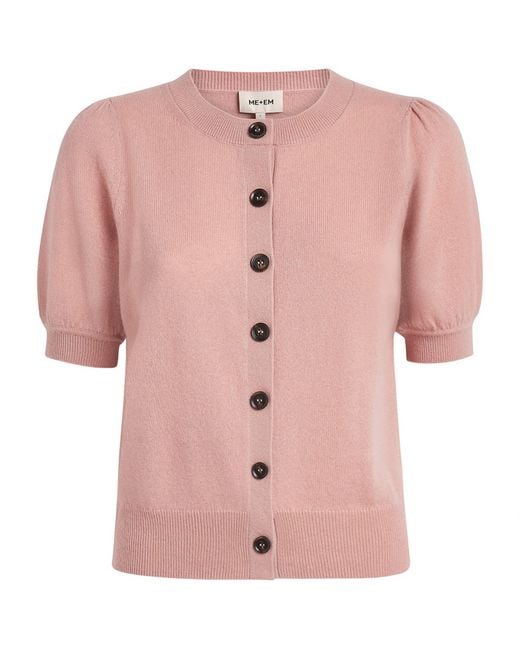 ME+EM Pink Cashmere Cardigan
