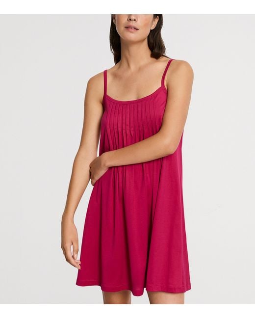 Hanro Pink Cotton Juliet Mini Nightdress