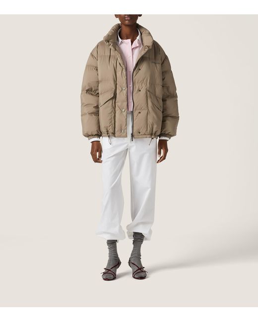 Miu Miu Brown Down Technical Padded Jacket