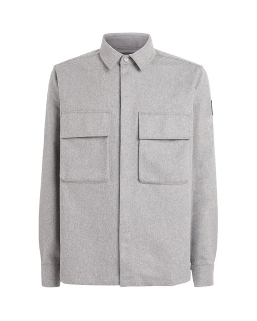 Belstaff Gray Wool-Blend Pointer Shirt for men