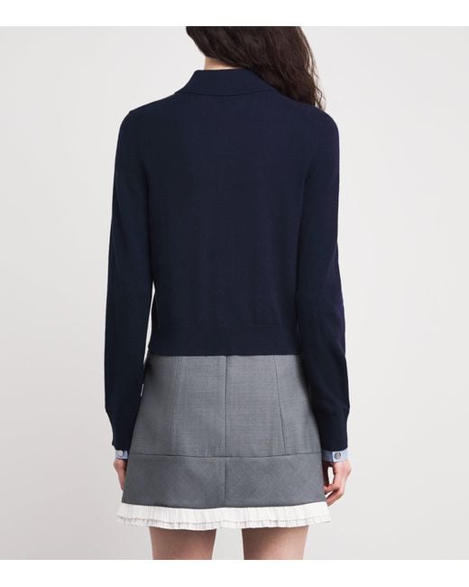 Maje Blue Wool-Cashmere Cardigan