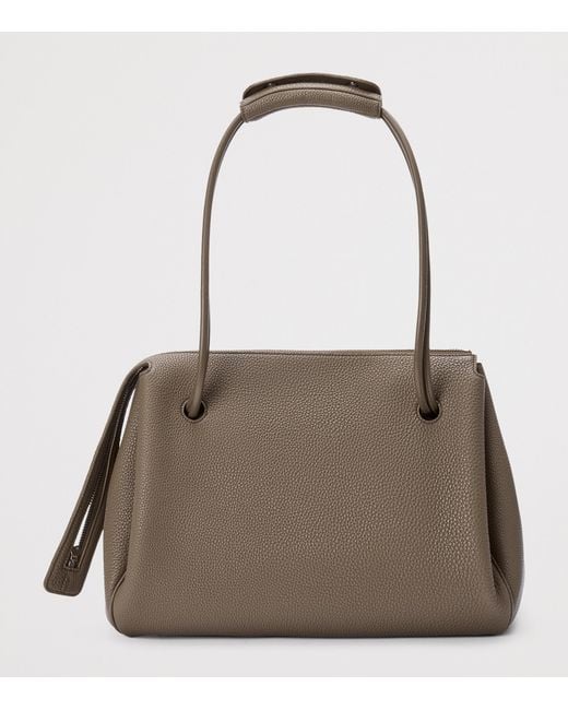 Loewe Brown Large Grained Leather Madrid Shoulder Bag