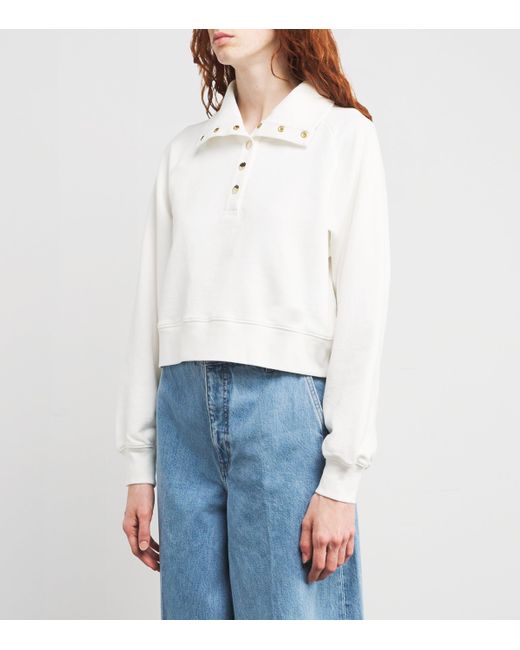 FRAME White Cotton The Coach Sweatshirt