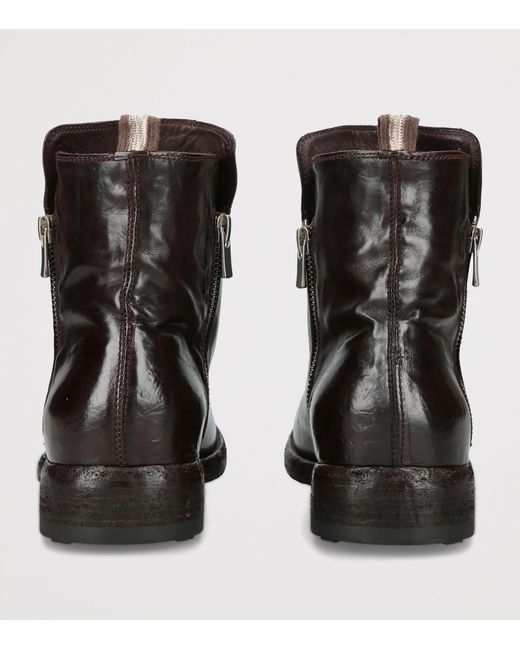 Officine Creative Black Leather Bulla Ankle Boots for men