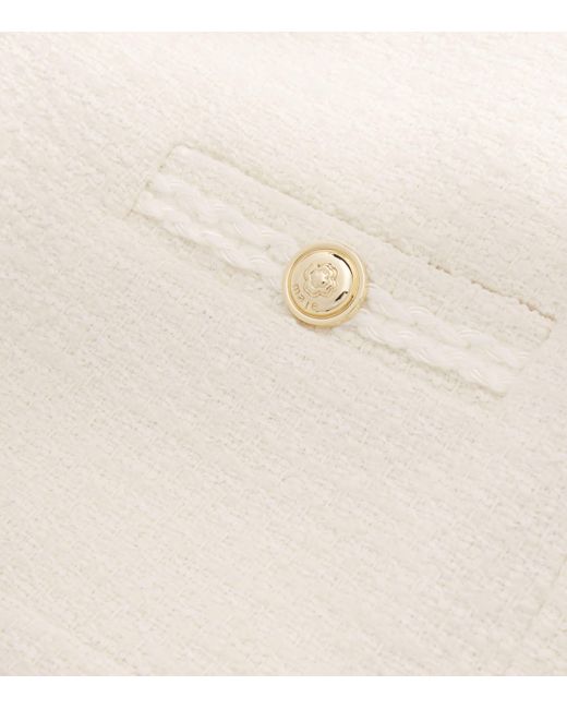 Maje Natural Tweed Button-Embellished Jacket