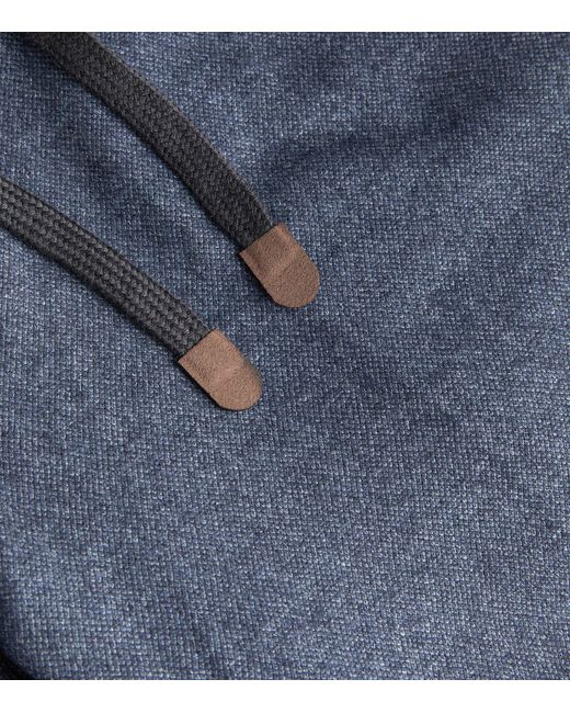 Marco Pescarolo Blue Silk-cashmere Drawstring Trousers for men