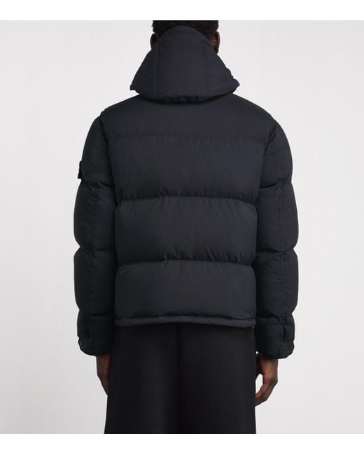 Stone Island Black Ripstop Down Puffer Jacket for men